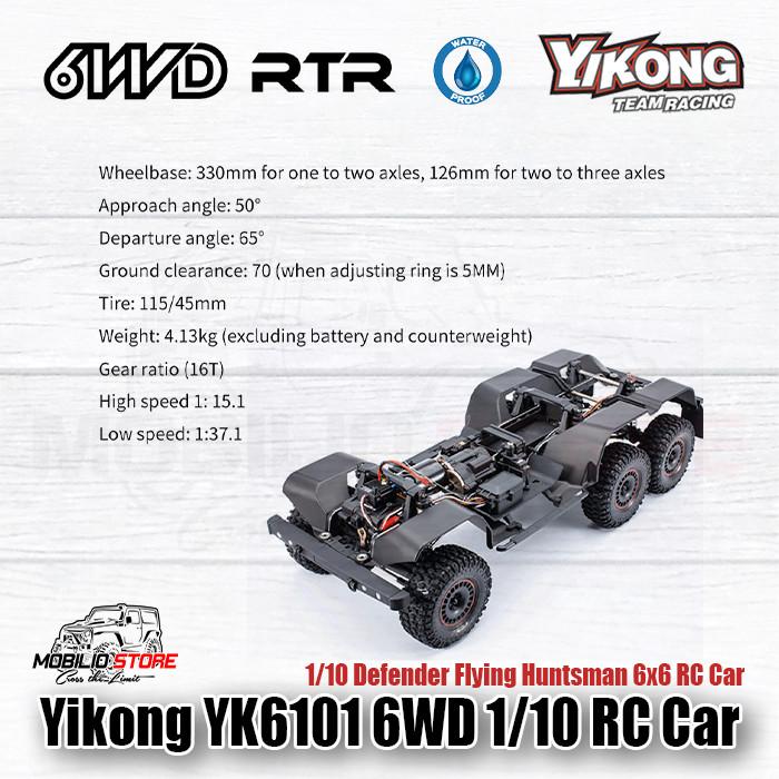 Yikong YK6101 1/10 Scale RC Car 6x6 RTR Defender Flying Huntsman Body