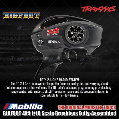 Traxxas 67134-4 BIGFOOT 4X4 1/10 Scale Brushless Fully-Assembled Monster Truck Ford Firestone Dengan BL-2s ESC dan Motor 3300 Kv - Control