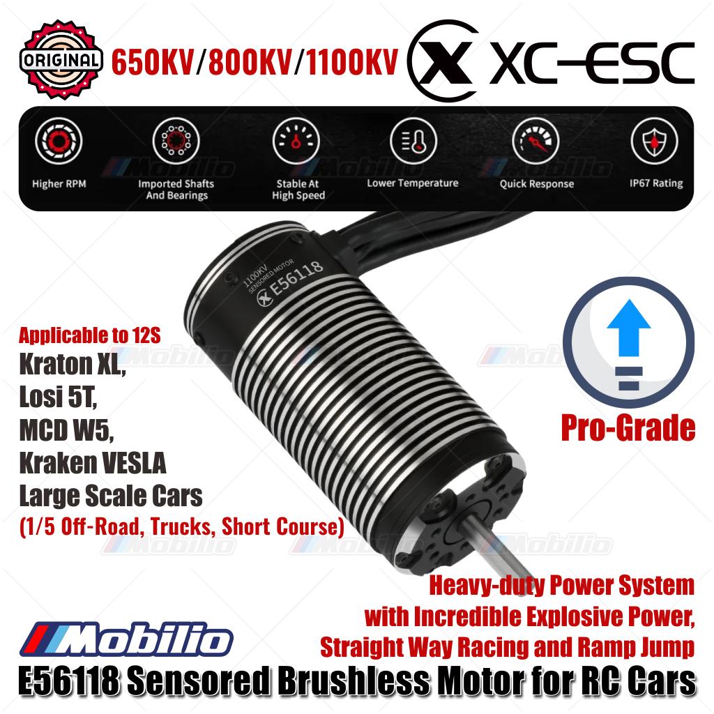 Motor Tanpa Sensor Brushless XC-ESC E56118 650KV/800KV/1100KV 6–12S untuk Truk Off-Road 1/5 RC Kursus Singkat