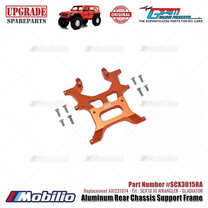 GPM Part #SCX3015RA Aluminum Rear Chassis Support Frame Axial SCX10 III Jeep Wrangler - Gladiator  Remote Control Toy