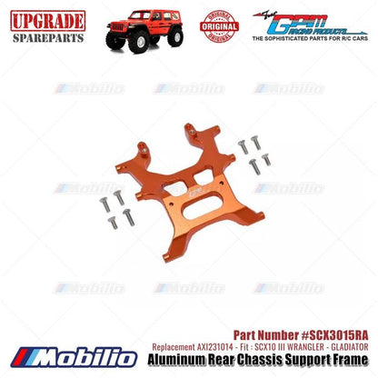 GPM Part #SCX3015RA Aluminum Rear Chassis Support Frame Axial SCX10 III Jeep Wrangler - Gladiator  Remote Control Toy