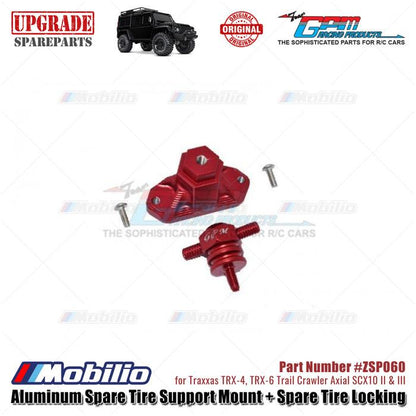 GPM Part #ZSP060 Aluminum Spare Tire Support Mount and Spare Tire Locking for 1/10 Crawlers RC Traxxas TRX4 Axial SCX10