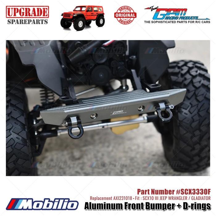GPM Part #SCX3330F Aluminum Front Bumper + D-rings Upgrade Axial SCX10 III Jeep Wrangler - Gladiator AXI231018 Replacement Control Remote Toy