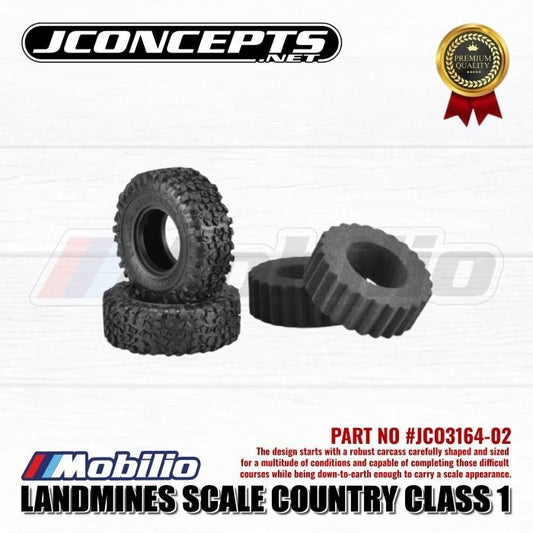Jconcepts Part #JCO3164-02 1.9 Landmines Scale Country Class 1 Crawler Tires 2Pcs 106mm Green