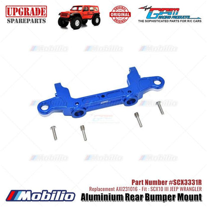 GPM Part #SCX3331R Aluminium Rear Bumper Mount Upgrade Axial SCX10 III Jeep Wrangler AXI231016 Replacement