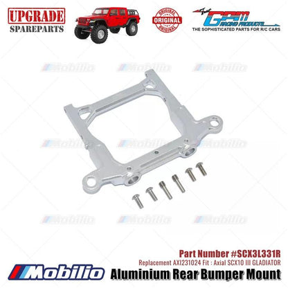GPM Part #SCX3L331R Aluminium Rear Bumper Mount Upgrade RC Axial SCX10 III Jeep Gladiator  Remote Control Toy