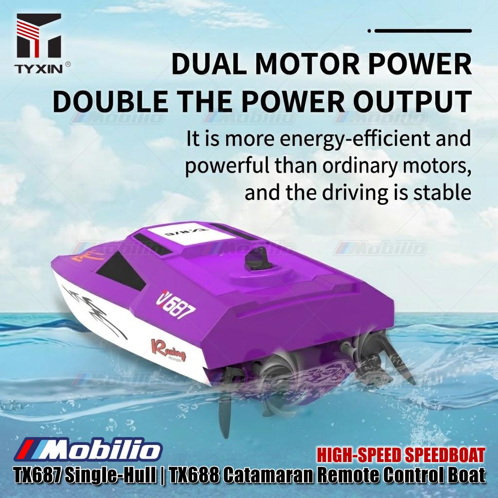 High-Speedboat TX687 Single-Hull | TX688 Catamaran Remote Control RC Boat Dual Motor 2.4GHz RTR