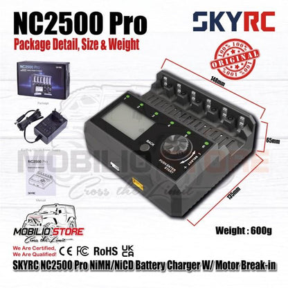 SKYRC NC2500 Pro Pengisi Daya Baterai NiMH NiCd w/Tamiya Dinamo Break-in