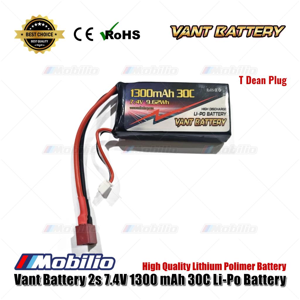 Baterai Vant 2S 7.4V 1300 mAh 30C Baterai RC Lithium Polimer