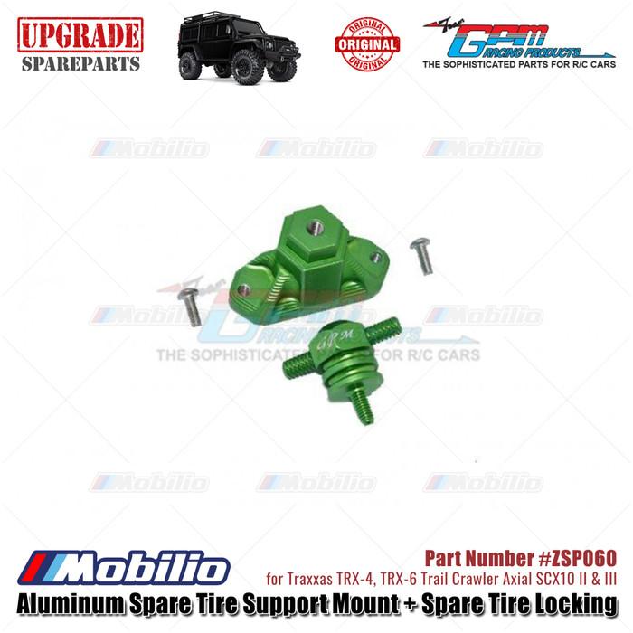 GPM Part #ZSP060 Aluminum Spare Tire Support Mount and Spare Tire Locking for 1/10 Crawlers RC Traxxas TRX4 Axial SCX10