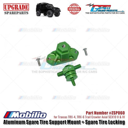 GPM Part #ZSP060 Aluminum Spare Tire Support Mount and Spare Tire Locking for 1/10 Crawlers RC Traxxas TRX4 Axial SCX10