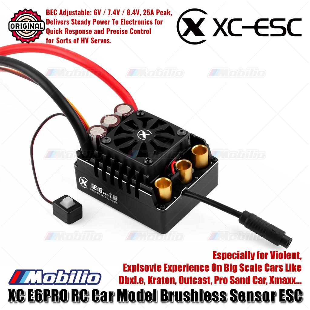 XC-ESC E6 PRO Brushless Sensored ESC untuk Mobil RC LiPo 3-8S 300A Berkelanjutan BEC 8A Puncak 25A