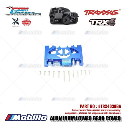 GPM Part #TRX4038BA Aluminum Lower Gear Cover Skid Plate Traxxas TRX-4 TRX-6 Trail Crawler