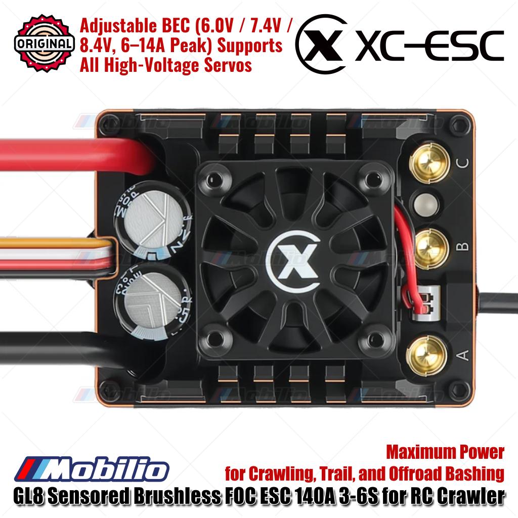 XC-ESC GL8 Sensored Brushless ESC 140A 3-6S untuk RC Crawler Trail dan Offroad Bashing