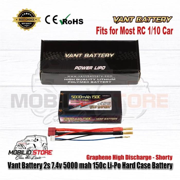Baterai LiPo Graphene Hard Case Shorty Vant 2S 7.4V 5000 mAh 150C