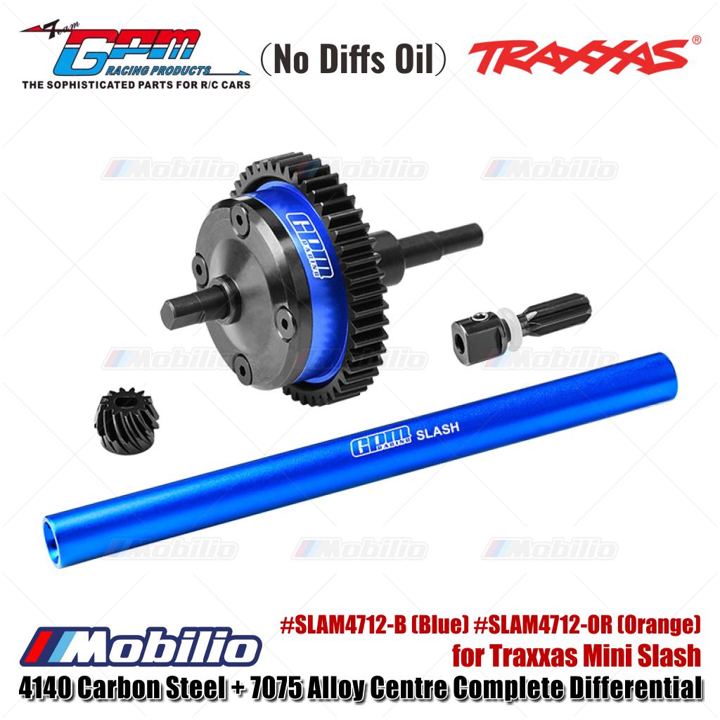 GPM Part #SLAM4712-B (Blue) #SLAM4712-OR (Orange) 4140 Carbon Steel + 7075 Alloy Centre Complete Differential for Traxxas Mini Slash Upgrade