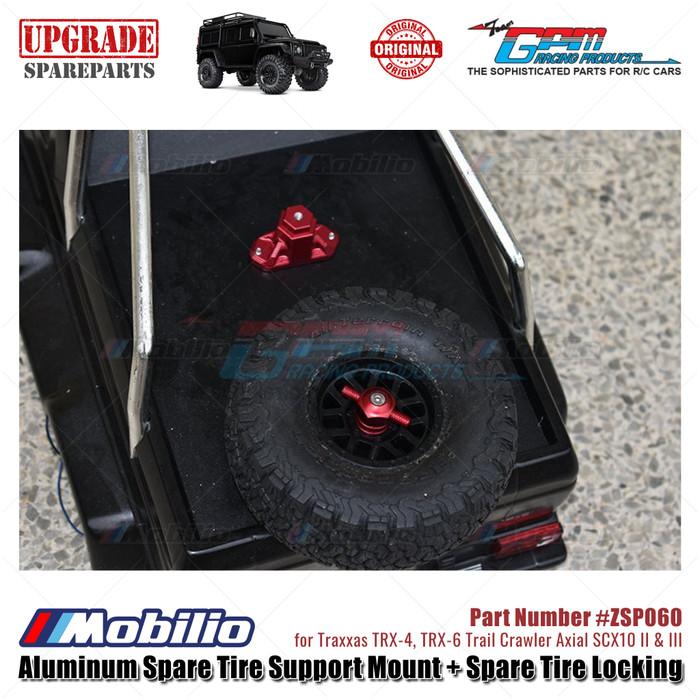 GPM Part #ZSP060 Aluminum Spare Tire Support Mount and Spare Tire Locking for 1/10 Crawlers RC Traxxas TRX4 Axial SCX10