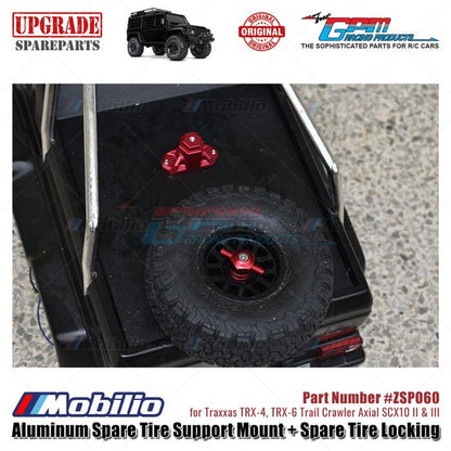 GPM Part #ZSP060 Aluminum Spare Tire Support Mount and Spare Tire Locking for 1/10 Crawlers RC Traxxas TRX4 Axial SCX10