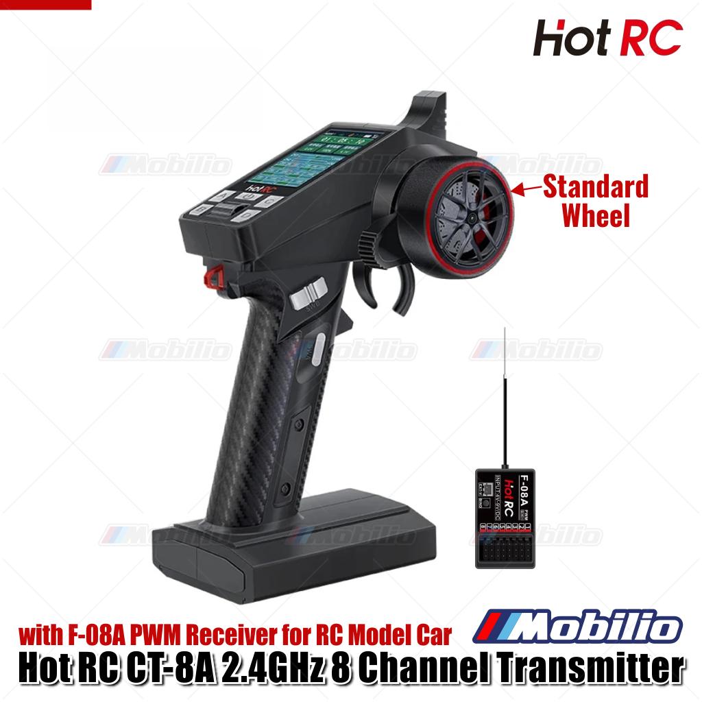 HotRC CT-8A 2.4GHz 8 Channel Transmitter with F-08A PWM Receiver