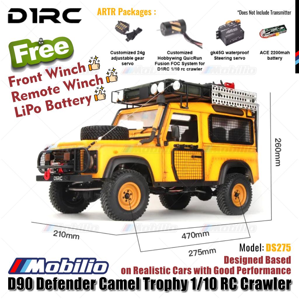 D1RC DS275 D90 Defender Camel Trophy 1/10 Scale 275mm Wheelbase RC Crawler Car Adventure