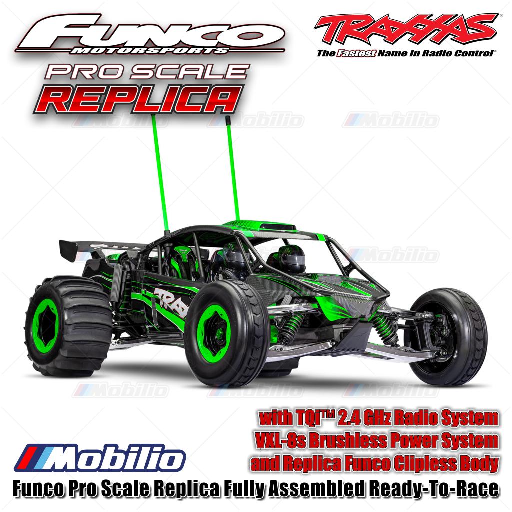 Traxxas 109076-4 Funco Pro Scale Replica Rakitan Lengkap Siap Balap (RTR) dengan Sistem Radio TQi 2.4 GHz, Sistem Tenaga Brushless VXL-8S, dan Bodi Clipless Replika Funco