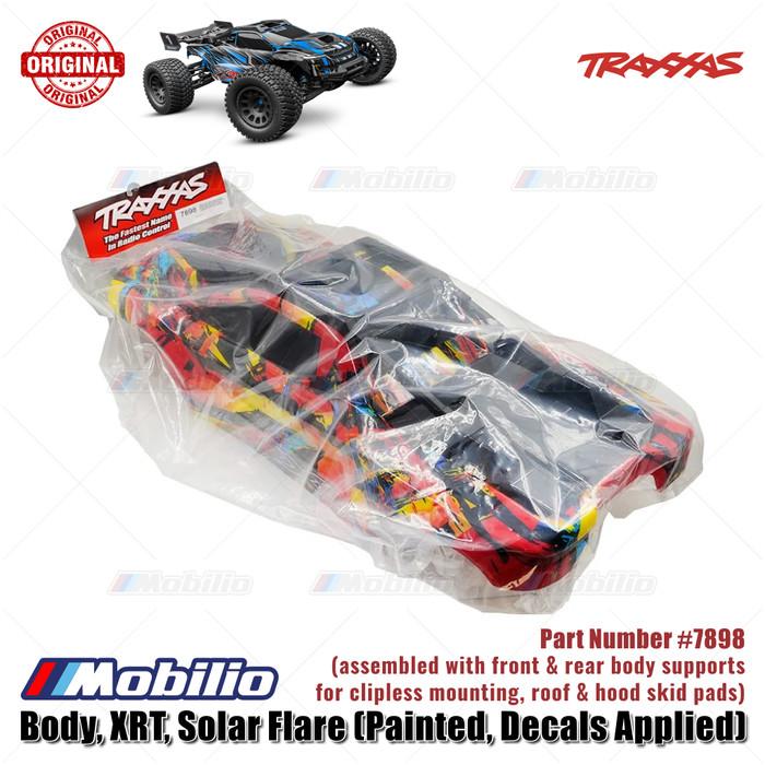 Traxxas Part #7898 Body XRT Solar Flare Painted Decals Applied Assembled with Front & Rear Body Supports