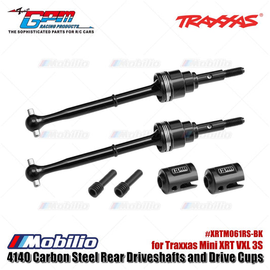 GPM Part #XRTM061RS-BK 4140 Carbon Steel Rear Driveshafts and Drive Cups for Traxxas Mini XRT VXL 3S Upgrade