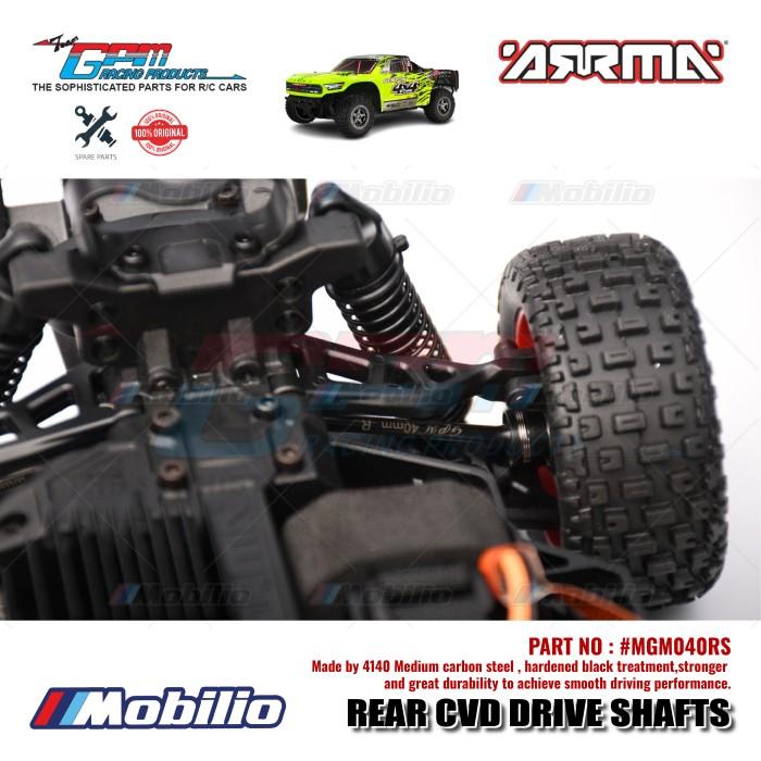 GPM Part #MGM040RS Carbon Steel Rear CVD Drive Shafts 40mm with Alloy Wheel Hex Arrma Mojave Grom Mega Desert Truck  Remote Control