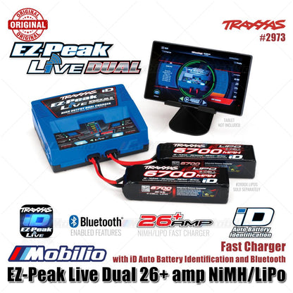 Traxxas Part #2973 EZ-Peak Live Dual 26+ amp NiMH LiPo Fast Charger with iD Auto Battery Identification and Bluetooth