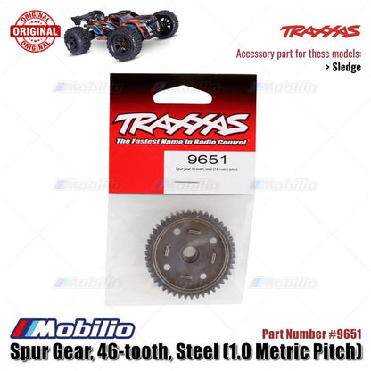 Traxxas Part #9651 46-tooth Steel Spur Gear (1.0 Metric Pitch) fits Sledge 1/8 Scale Off-Road