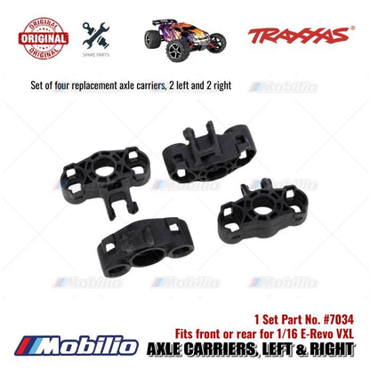 Traxxas Part #7034 Replacement Axle Carriers 2 Left and 2 Right fits Front or Rear RC 1/16 E-Revo Slash Summit