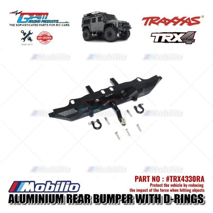 GPM Part #TRX4330RA Aluminium Rear Bumper With D-rings Traxxas TRX-4 Defender Trail Crawler
