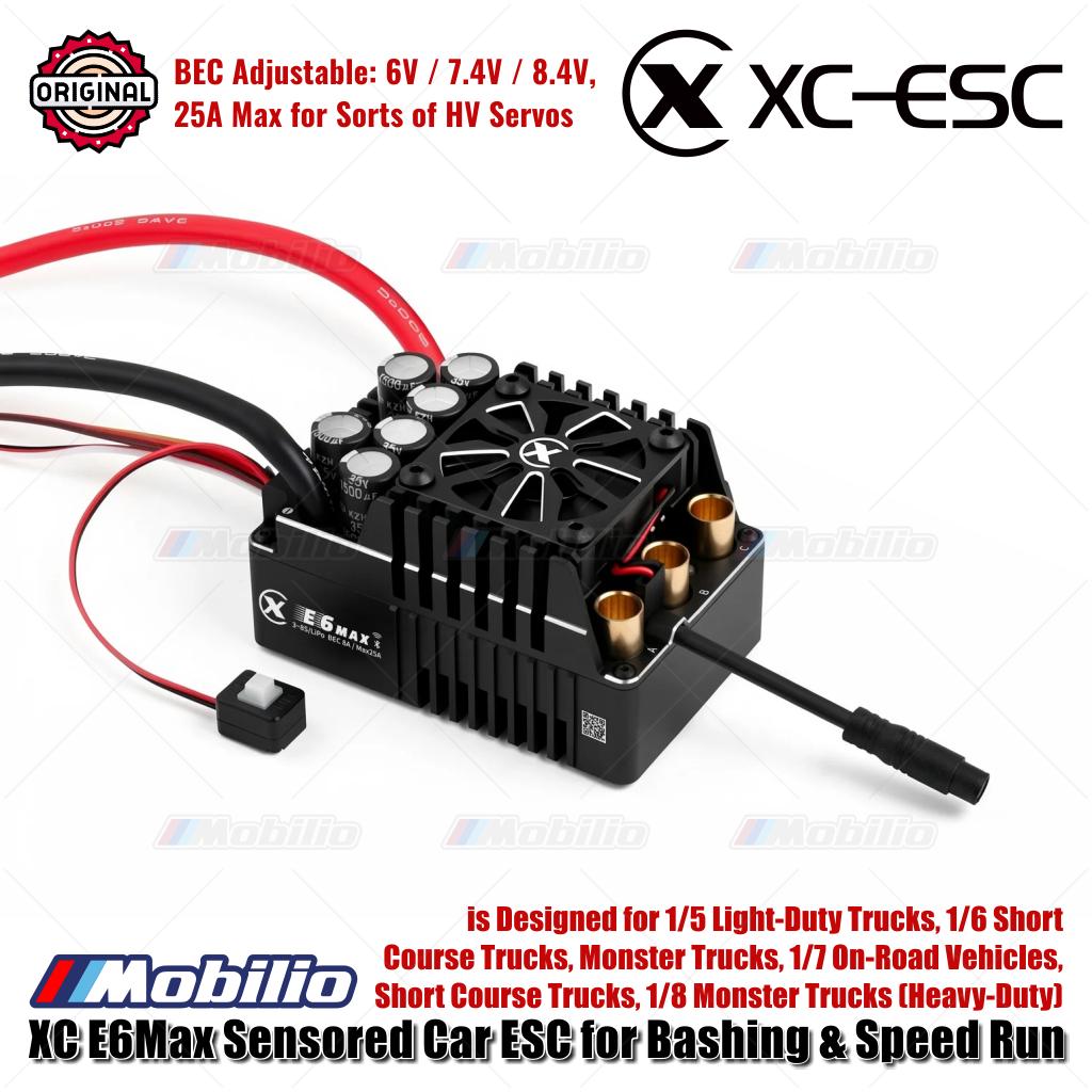 XC-ESC E6 MAX Brushless Sensored ESC untuk Mobil RC LiPo 3-8S 550A Kontinu BEC 8A 25A Puncak