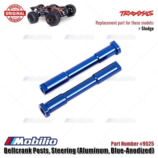 Traxxas Part #9525 Bellcrank Posts Steering Aluminum Blue-Anodized RC Sledge 1/8 Scale Off-Road