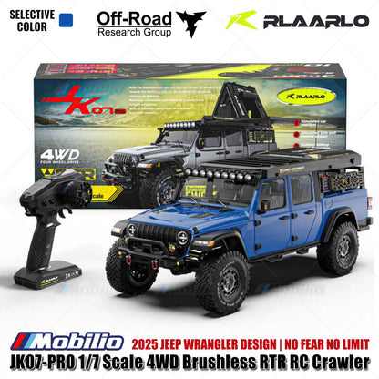 Rlaarlo JK07 PRO Skala 1/7 4WD Brushless RTR 2.4GHz RC Crawler Adventure Wrangler 2025 Kontrol Jarak Jauh