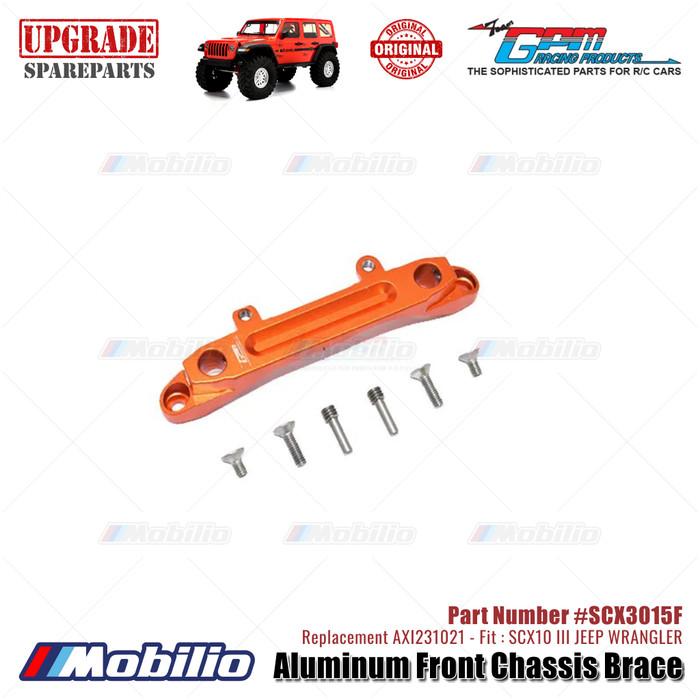 GPM Part #SCX3015F Aluminum Front Chassis Brace Upgrade Axial SCX10 III Jeep Wrangler AXI231021 Replacement