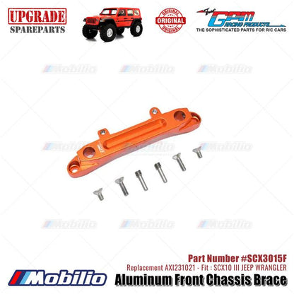 GPM Part #SCX3015F Aluminum Front Chassis Brace Upgrade Axial SCX10 III Jeep Wrangler AXI231021 Replacement