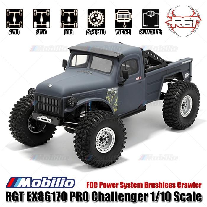 RGT EX86170 PRO Challenger 1/10 2.4G 4WD Mobil RC Brushless Rock Crawler Petualangan Off-Road