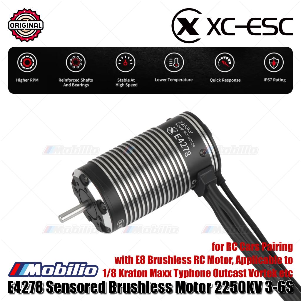 XC-ESC E4278 Motor Brushless Sensor 2250KV FOC 3-6S untuk RC Truk Rakasa 1/8