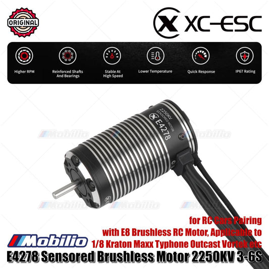 XC-ESC E4278 Motor Brushless Sensor 2250KV FOC 3-6S untuk RC Truk Rakasa 1/8