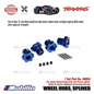 Traxxas Part #8654 Wheel Hubs Splined 17mm (blue-anodized) (4)/ 4x5 GS (4) 3x14mm pin (4) for RC E-Revo Maxx Sledge