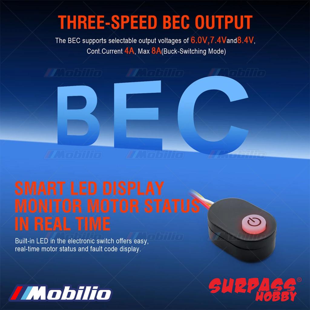 Surpass Hobby Gecko 3660 Fusion FOC 1800KV Motor + 40A ESC All-in-One Waterproof for 1/10 RC Crawler Car Trucks Model