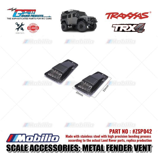 GPM Part #ZSP042 Metal Fender Vent (Style A) for Traxxas TRX-4 Defender RC4WD D90 / D110 Crawler Adventure