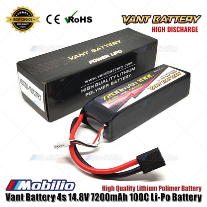 Baterai Vant 4S 14,8V 7200 mAh 100C Litium Polimer Soft Case