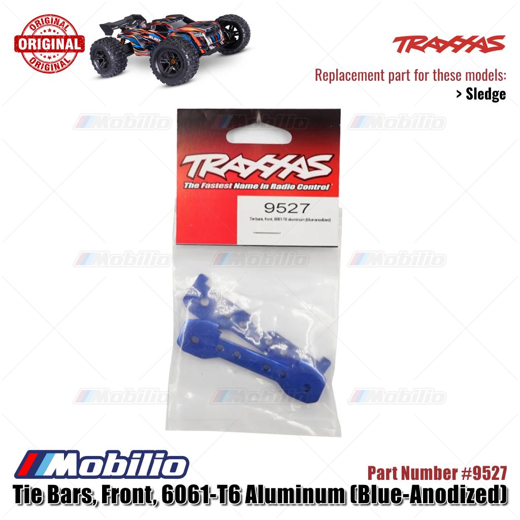 Traxxas Part #9527 Front Tie Bars 6061-T6 Aluminum Blue-Anodized RC Sledge 1/8 Scale Off-Road