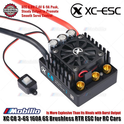 XC-ESC C8 6S Brushless Sensorless RTR ESC 3-6S 160A untuk Mobil RC