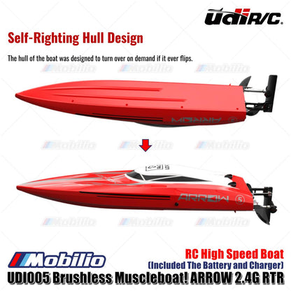 UDIR/C UDI005 Brushless Muscleboat! ARROW 2.4G RC High Speed Boat RTR
