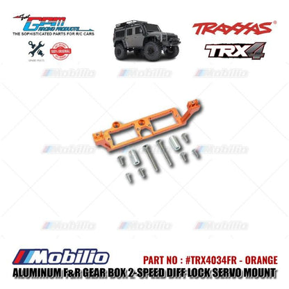 GPM Part #TRX4034FR Aluminum Front Rear Gear Box 2-speed Differential Lock Servo Mount Traxxas TRX-4 TRX-6 Trail Crawler