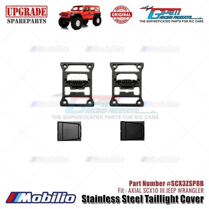 GPM Part #SCX3ZSP8B Stainless Steel Taillight Cover Type B Accessories Axial SCX10 III Jeep Wrangler  Remote Control Toy