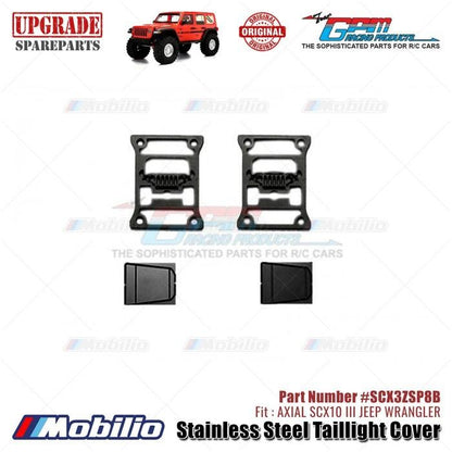 GPM Part #SCX3ZSP8B Stainless Steel Taillight Cover Type B Accessories Axial SCX10 III Jeep Wrangler  Remote Control Toy